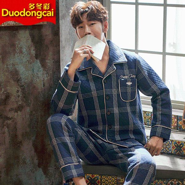 

mimi winter 2020 young man sandwich more cotton cardigan outside lapel suits grid can wear a household to take on the spot, Black;brown