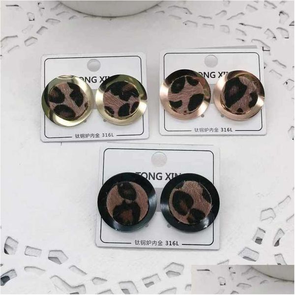 

2021 big size extavagant design ear studs hip hop titanium steel earrings gold silver rose hoop for women jewelry qdkzc, Golden;silver