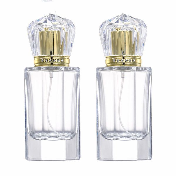 

50ml transparent glass perfume press empty bottle wholesale