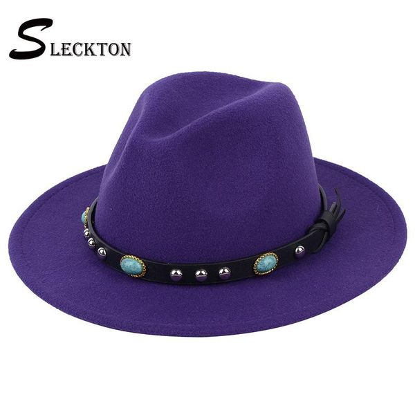 

sleckton fashion fedoras hats for women casual girl panama jazz cap ladies woolen hat men bowler hats gorras s1077, Blue;gray