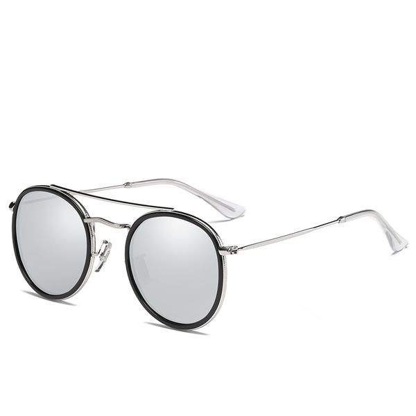 

2020 new round women men sunglasses driving vintage retoro sun glasses male goggle polarized male eyewear for men women, White;black