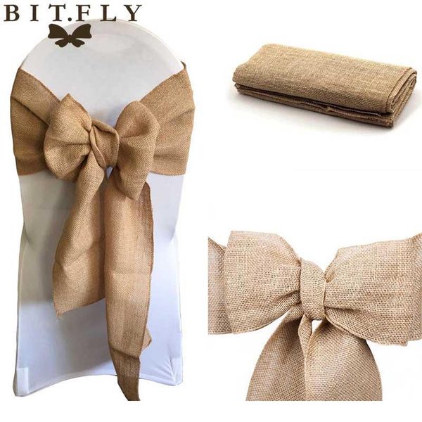 

10pcs vintage burlap court classical chair sashes wedding chair knot decoration for wedding party banquet event chairs b qyljrh