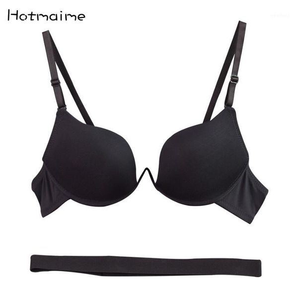 

2020 new brand brassiere embroidery bra deep u push up bra women's underwear seamless women big size 70-85 ab cup1, Red;black