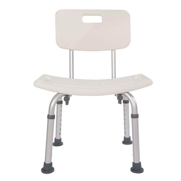 

aluminum alloy elderly bath chair with backrest white ship from us drop shipping