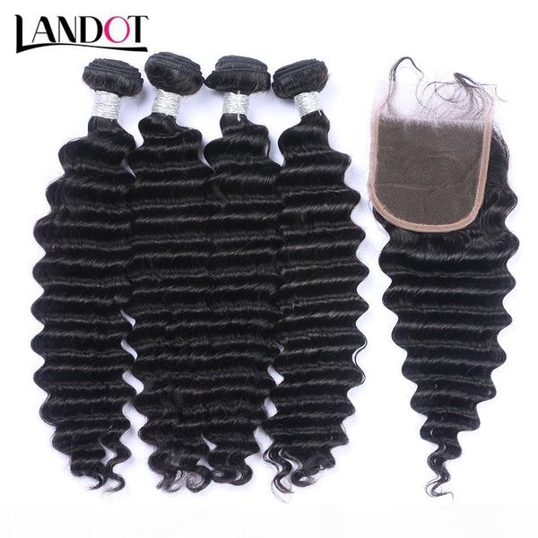 

brazilian deep wave virgin hair 4 bundles with lace closures peruvian malaysian indian cambodian deep curly human hair weaves natural black