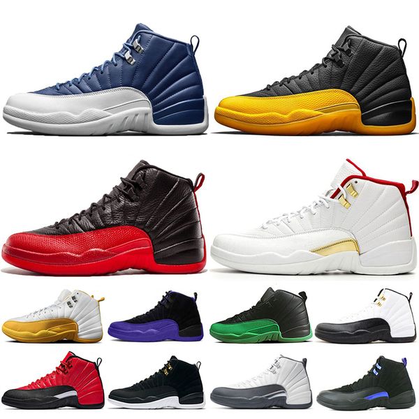 

indigo 12 12s mens boots shoes university-gold bulls flu game gym red 12s reverse taxi dark concord sports trainers sneakers shoes -13, Black