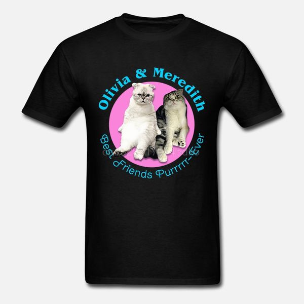 

отпечатано мужчины хлопка с коротким рукавом оливия meredith лучшие друзья purrrr ever балахон дизайнеров футболки толстовка