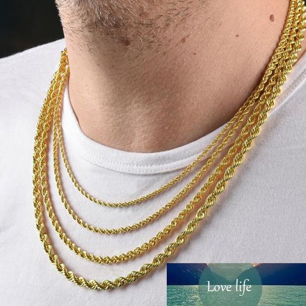 

vantage rope chains necklace twisted stainless steel gold tone allergic 3mm/4mm/6mm men punk jewelry, Silver