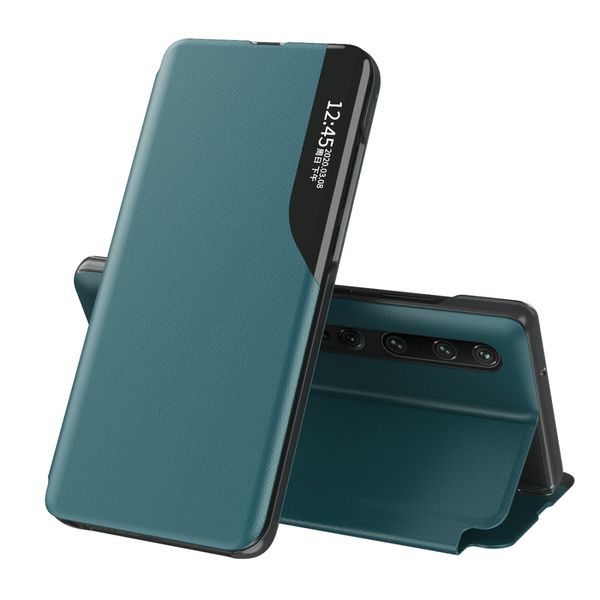 

side display magnetic shockproof horizontal flip leather case with holder