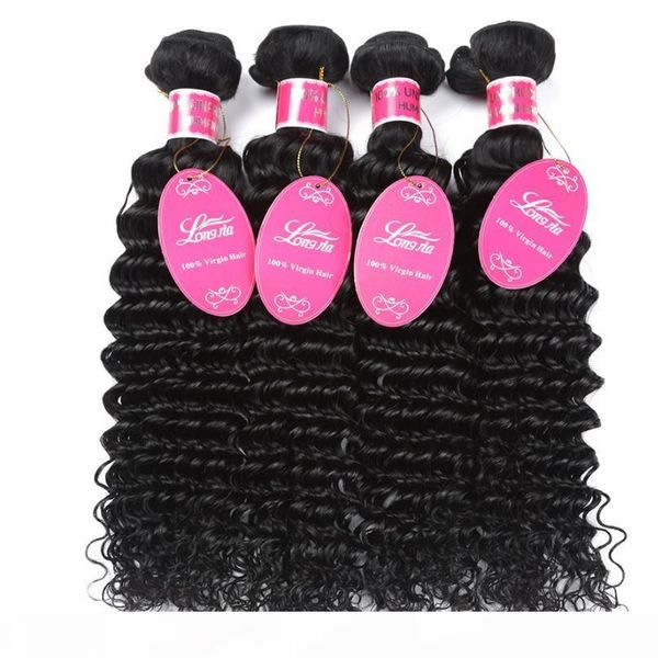 

quanlity 8a brazilian body wave loose wave kinky curly deep wave hair unprocessed brazilian virgin human hair weave bundles fzp213, Black