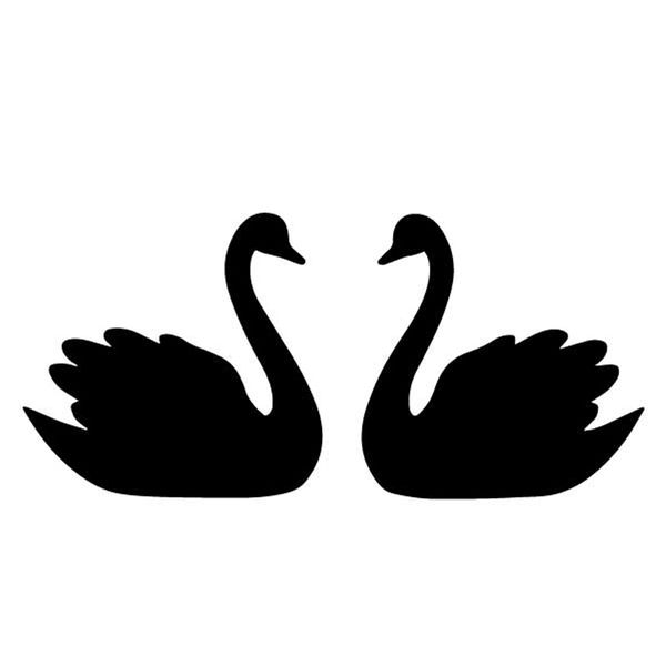 

16.7cm*7.7cm swans pattern car trunk car sticker vinyl decal black/silver c4-3007