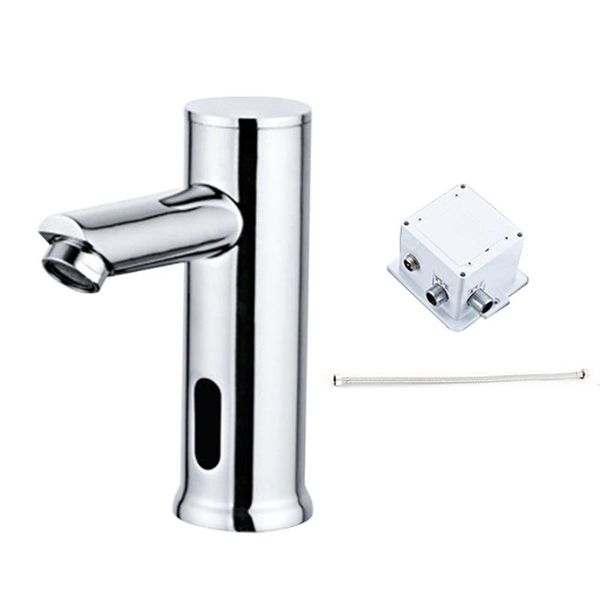 

brass sink tap kitchen bathroom basin faucet cold water modern battery powered rustproof automatic sensor home deck mounted