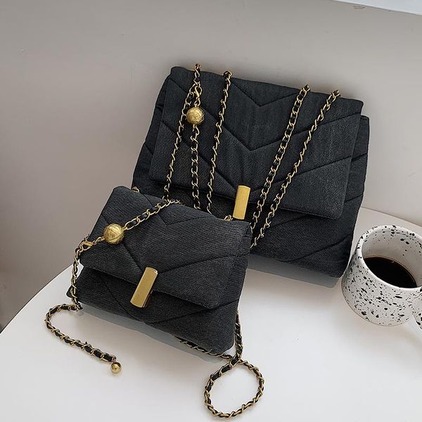 

denim chain shoulder bag 2020 autumn and winter new fashion women's designer messenger shoulder bag