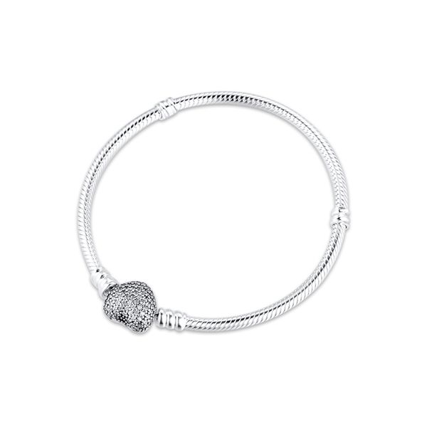 

pave heart bracelets 100% 925 sterling silver jewelry 1028, Black