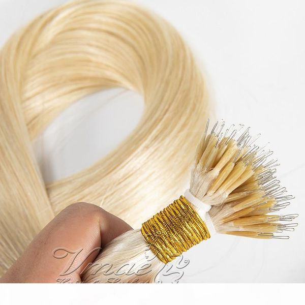 

оптовая цена straight double drawn 613 blonde 100г кутикула выравнивания prebonded human virgin русского nano кольцо extensions волосы, Black