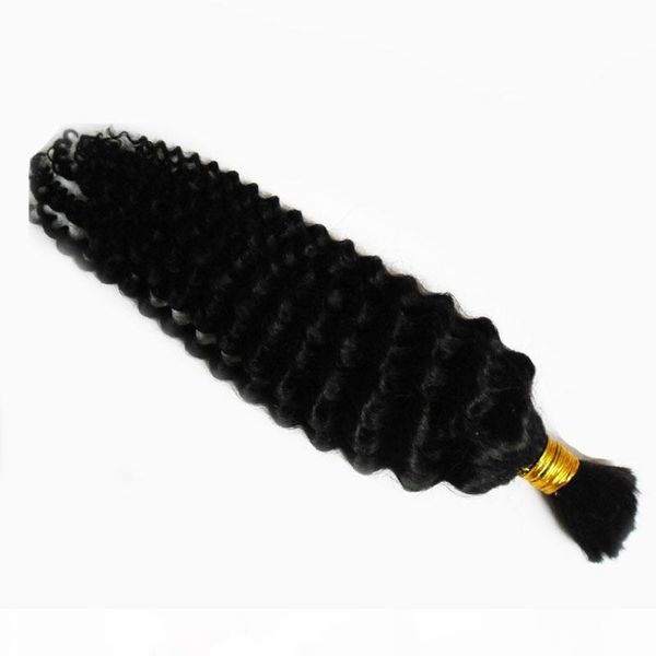 

human hair for braiding bulk no attachment 100g deep curly braiding human hair no weft 1pcs no weft human hair bulk for braiding, Black