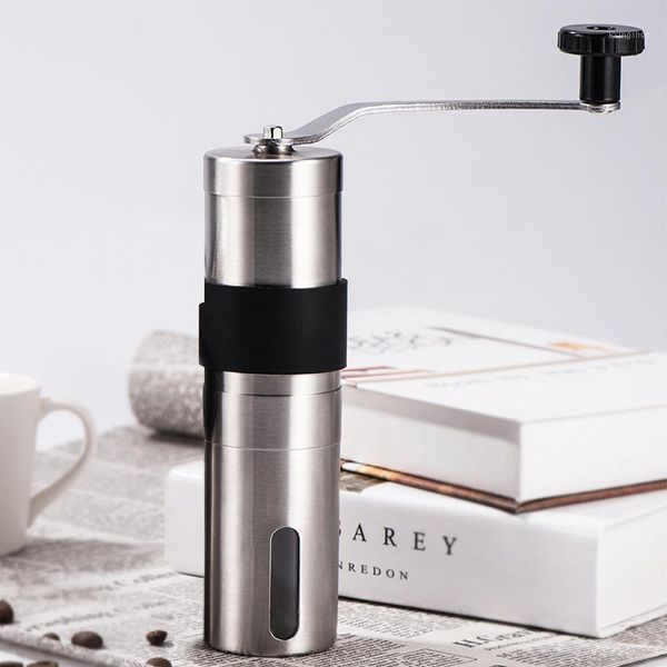 

new coffee grinder mini stainless steel silver hand manual handmade coffee bean grinding grinders mill kitchen tool grinders1