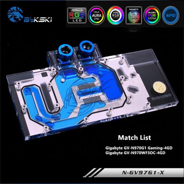 

bykski full cover graphics card water block use for gigabyte gv-n970g1-gaming-4gd / gv-n970wf3oc-4gd copper radiator water block