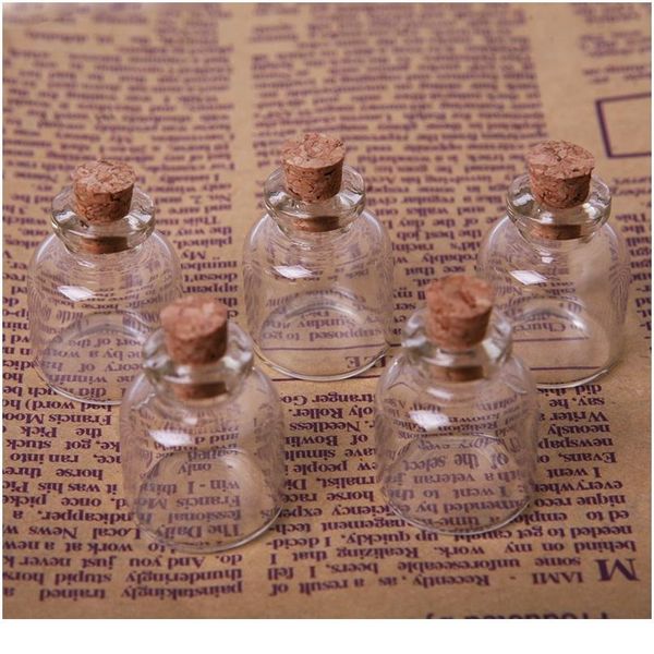 

5pcs 4ml mini glass wishing bottle cork ser empty sample jars diy pendants storage vial wedding home decoration bbylya