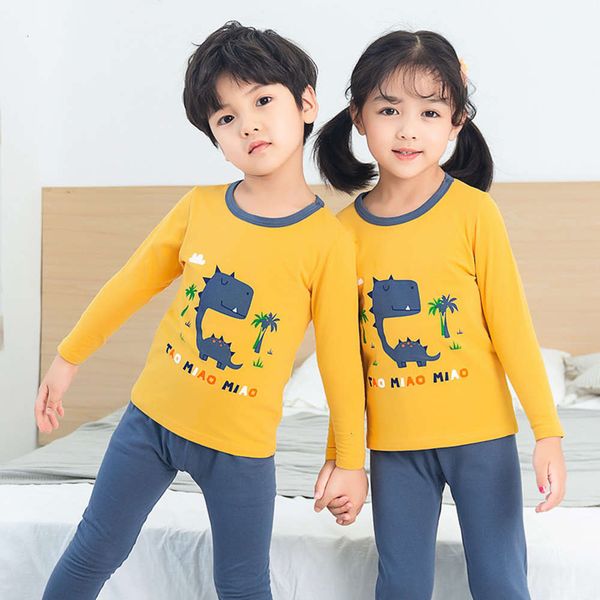 

trousers children's thermal underwear pajamas set cartoon printing home cloth autumn winter, Blue;red
