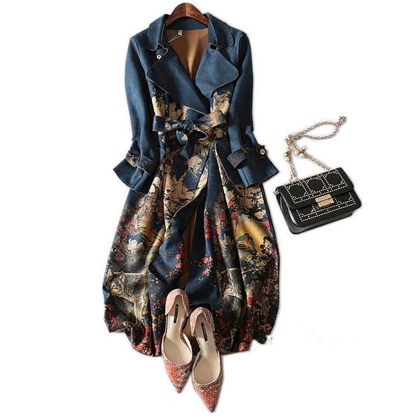 

2020 autumn and winter suede long-sleeved trench coat women plus size belt female windbreaker casual outerwear 3xl, Tan;black