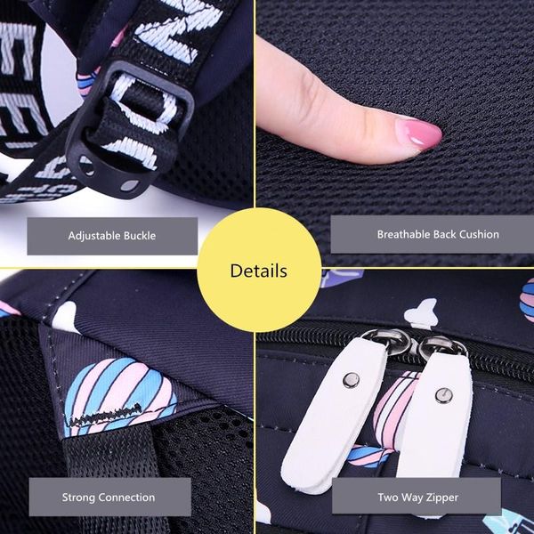 

okkid детских симпатичные сумки печать школа рюкзак школа для девочек-подростков больших водонепроницаемых рюкзаков для детей подарочного dr