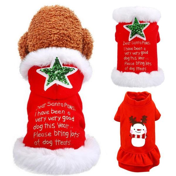 

christmas dog clothes pet dog cat costume warm winter dog jacket coat hooded puppy cat santa costume for small dogs c jlloef