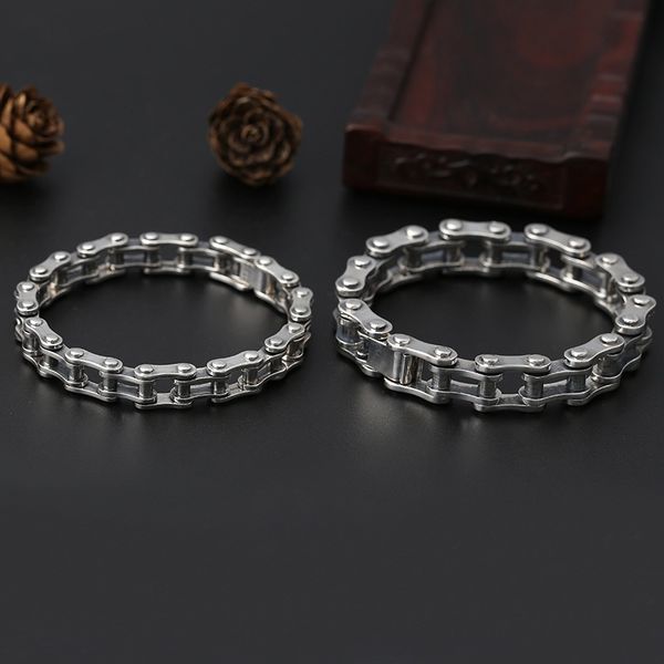 

a9uin властная стерлингового серебра моды панка популярный велосипедный персонализированных творческий стиль браслет цепи велосипеда аксессу, Golden;silver