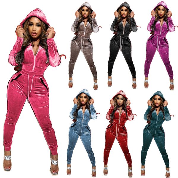 

women's tracksuits women fall winter velvet sweatsuit set hooded track jacket jogger pants active tracksuit two piece sportwear outfits, Gray
