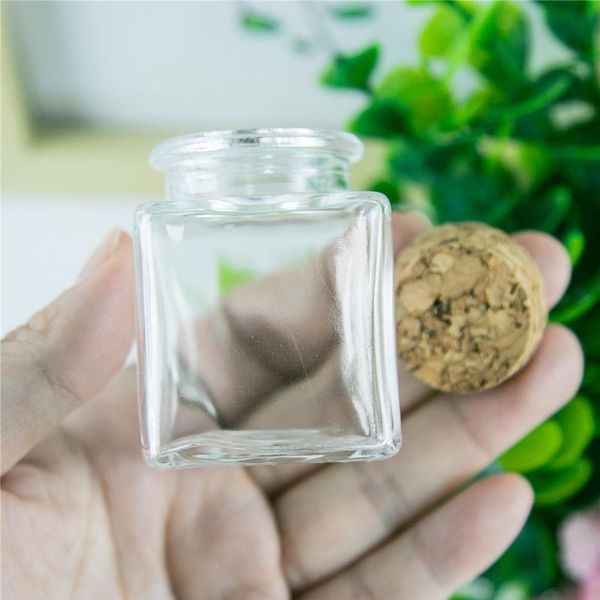 

24pcs mini 50ml square glass bottle with corks empty clear square flat bottles glycyrrhiza sweets food grade seal 50cc j jllkyx
