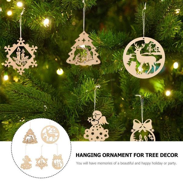 

50 шт. diy висит рождественские кулонные по дереву вырезывает украшения для рождества дома 50 шт. diy лучший недорогой sqcooo homes2007