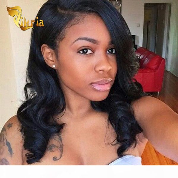

loose wave brazilian virgin hair bradied lace front wig indian peruvian malaysian full lace wigs for black women, Black;brown