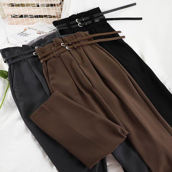 

women's pants & capris high v587 haroun female waist drape thin black slacks money straight suit of radish, Black;white