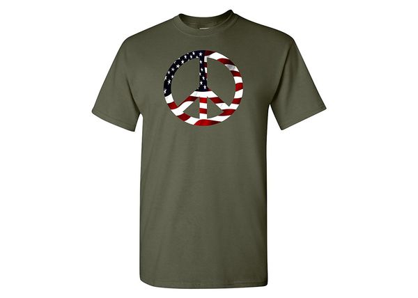 

new cool tee shirt usa flag peace symbol t-shirt patriotic men's tee shirt america sign fashion t-shirt sport hooded sweatshirt hoodie