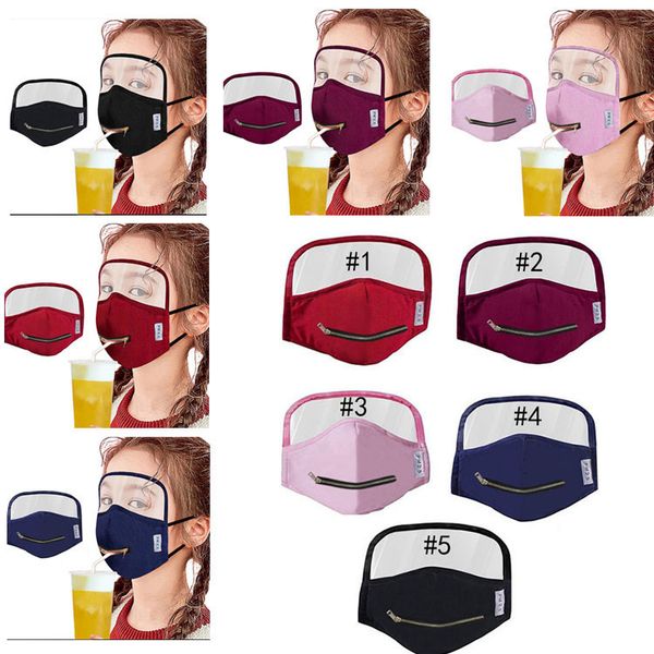 

shield dust eye with washable zipper anti kids face portable drink mouth mask 5 color in avaliable gwc1393
