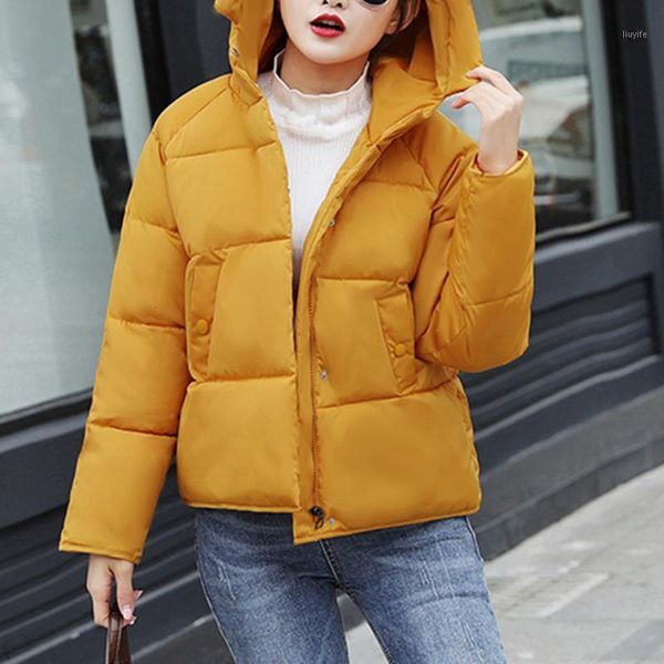 

female casual black bread overcoat new fashion loose down jacket winter women short down jacket parkas 20191
