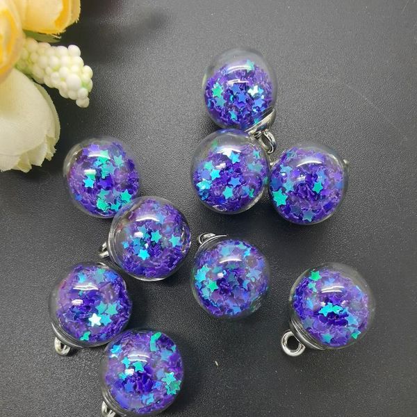 

new 10pcs 16mm lid mini glass bottles with stars pendant ornaments jewelry making n jllihn, Black