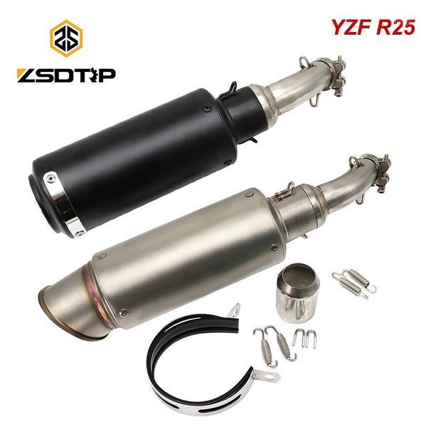 

exhaust pipe zsdtrp motorcycle mid muffler link tube with for yzf r25 r30 r31