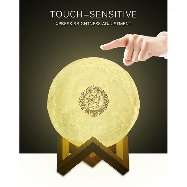 

portable speakers wireless bluetooth speaker quran colorful moonlight led light moon lamp reciter muslim with remote control1