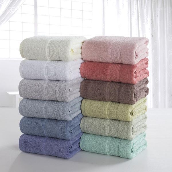 

100% cotton absorbent bath towel bathroom large 70*140cm solid quick-drying soft beach bath towel thick spa for adult1