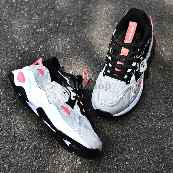 

us 8 eur 39 treeperi fashion chunky 6.0 reflective running shoes black grey crimson men women sports sneakers