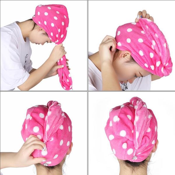 

microfiber lady hair dry towel quick drying head wrap hat makeup cap soft absorbent shower magical twist turban bath acc qylnnm