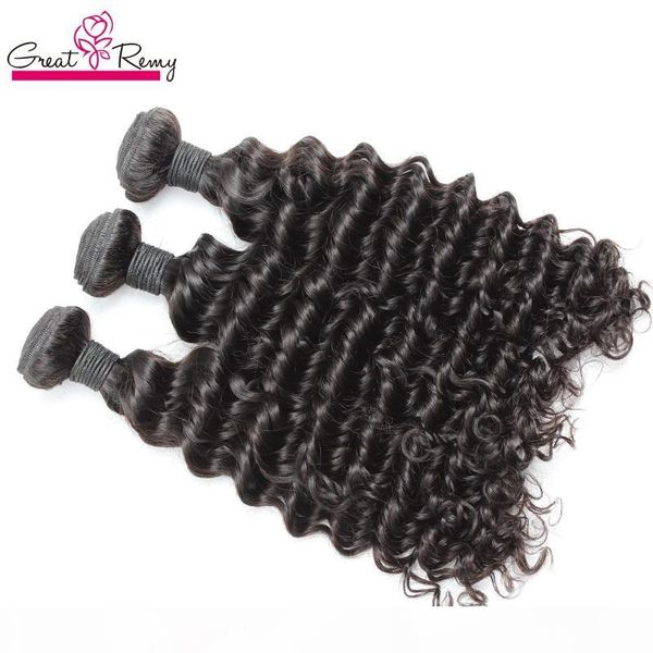 

greatremy 3-4pcs много бразильского перуанский малазийский индийский волос уток weave 100% 8a необработанных волос девственница связка deep, Black