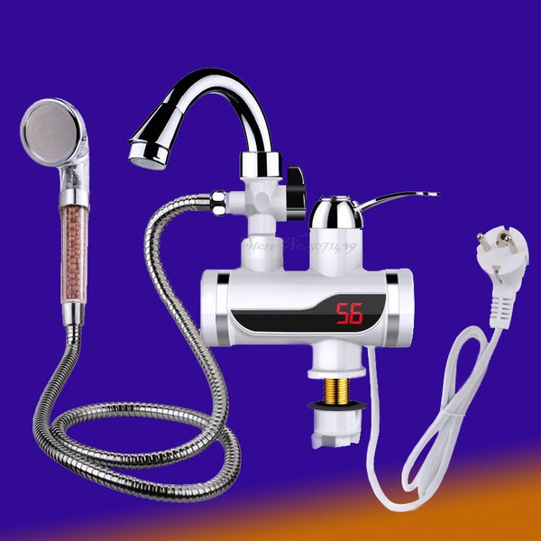 

warm water heater tap kitchen faucet led display instantaneous water heater shower instant heaters tankless water heating tap eu