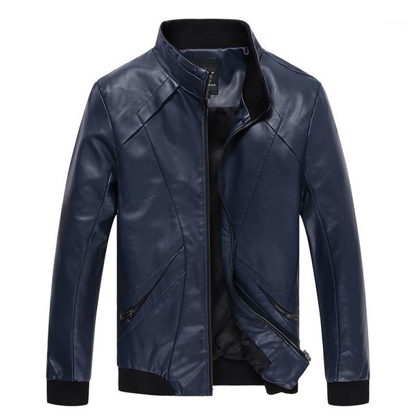 

autumn men's slim collar leather jacket. fashion wild handsome solid color pu leather motorcycle jacket s-5xl1, Black
