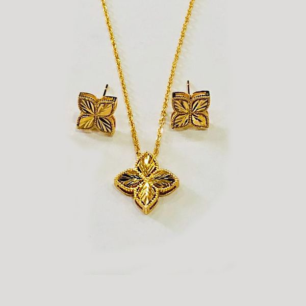 

3pcs/set luxury designer jewelry sets women elegant flower leaf rhinestone pendant necklace hook earrings jewelry set, Silver