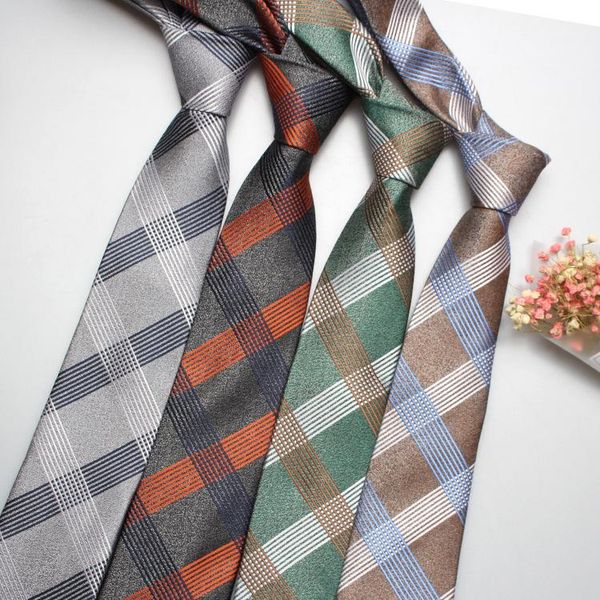 

sitonjwly fashion skinny narrow slim neckties for mens polyester necktie for wedding business suits corbatas plaid stripe ties, Blue;purple