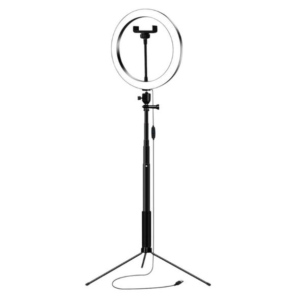 

opq-26cm pgraphy led selfie lighting light with selfie stand tripod & usb plug dimmable for makeup video live studio