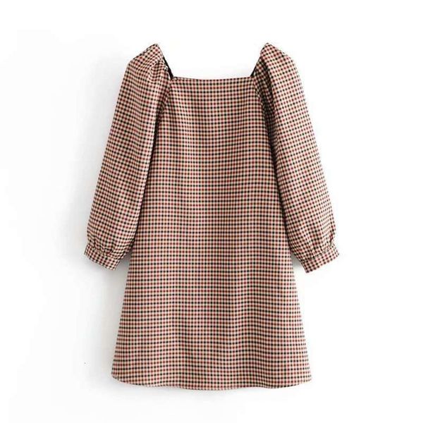 

fashion fall 2020 new style street casual plaid mini dress w085 4552, Black;gray