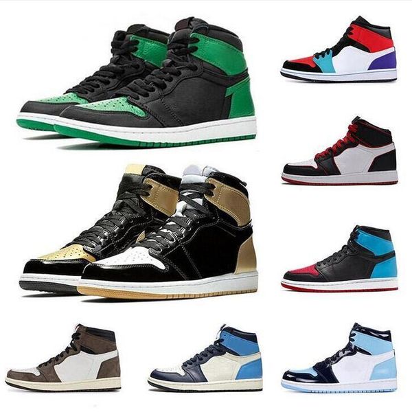

mens 1 og basketball shoes banned mid bred multi color gym red chicago black toe athletics sneaker 1s trainers mens shoes